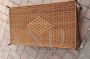 Vintage wicker and wrought iron coffee table