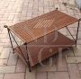 Vintage wicker and wrought iron coffee table