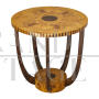 Round Art Deco style coffee table in birch briar