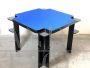 Game table by Cini & Nils with blue cloth top, 1970s