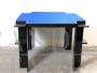 Game table by Cini & Nils with blue cloth top, 1970s