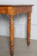 Large rustic antique Louis Philippe table with turned legs