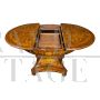 Antique style round table with extension - 20th century