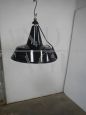 Industrial vintage lamp in black metal, diameter 40 cm, 1950s