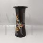 Vintage hand-painted brown ceramic vase, Italy 1970s