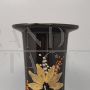 Vintage hand-painted brown ceramic vase, Italy 1970s