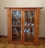 70's solid walnut display cabinet