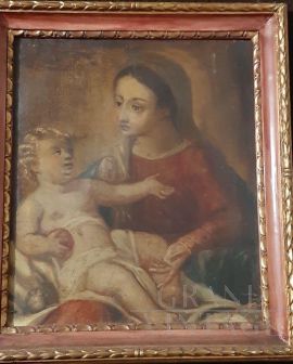 Dipinto Madonna con Bambino della prima metà dell'800, arte Veneta