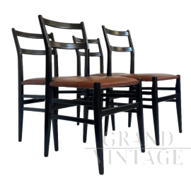 Set di 4 sedie Leggera di Gio Ponti per Cassina, anni '50                            