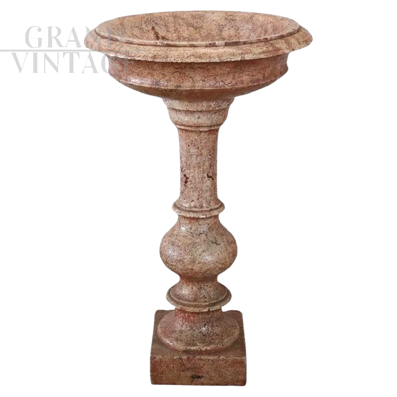 Antique stone column stoup from the early 1900s  