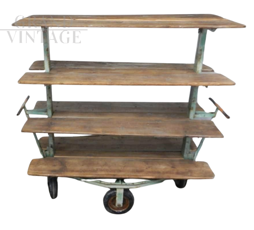 Industrial display trolley for ceramists, 1970s