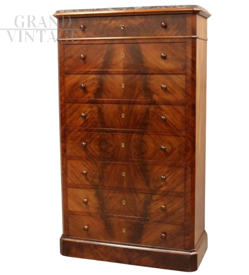 Antique 19th century mahogany tallboy dresser