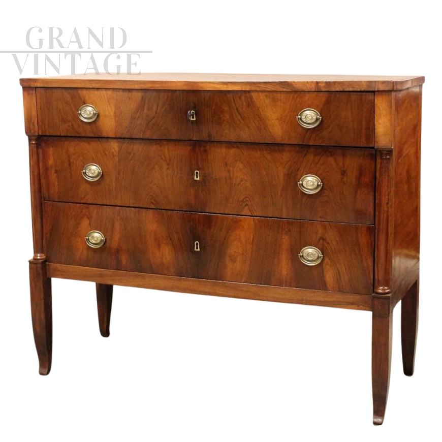 Antique 18th century Directoire chest of drawers in walnut