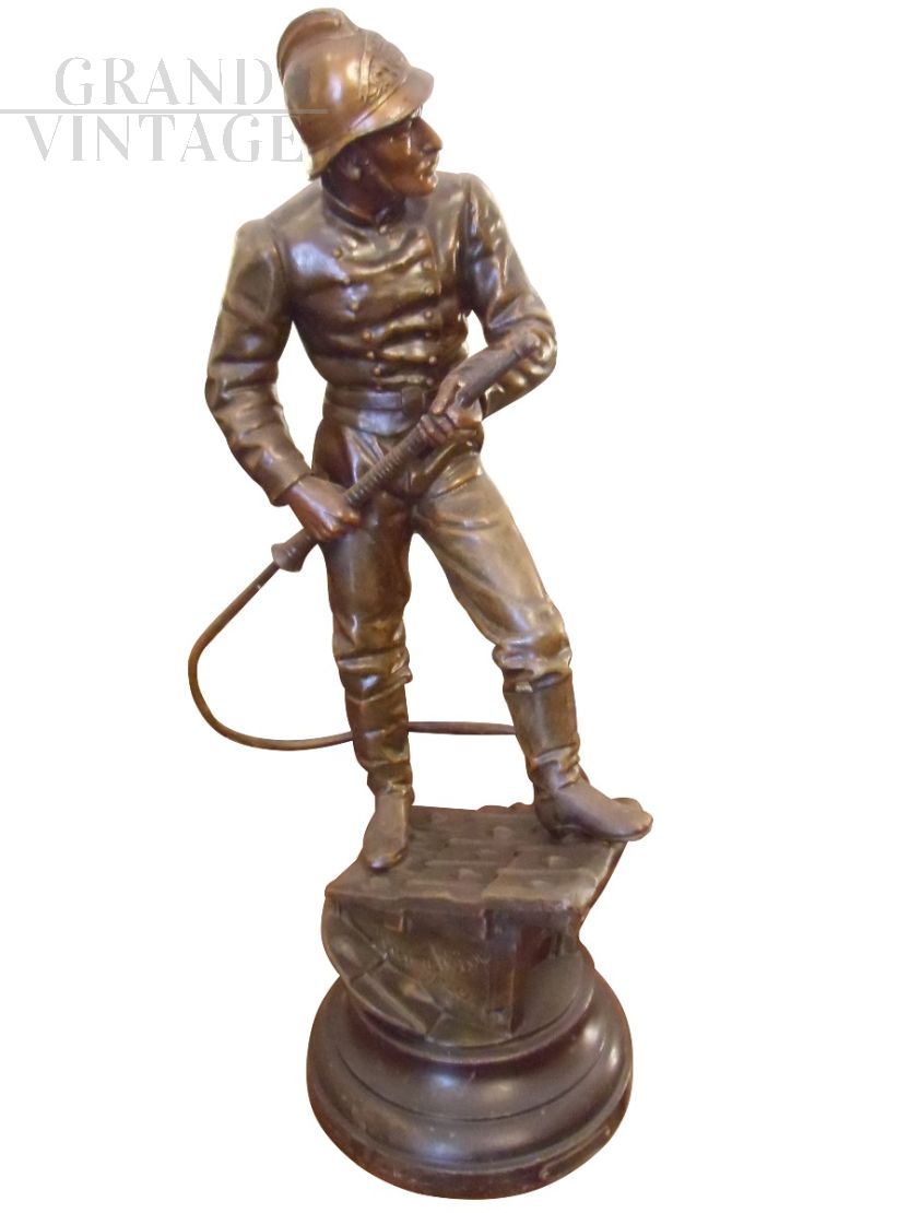 Sculpture of a parisian firefighter