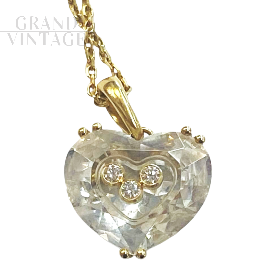 Chopard gold necklace with heart pendant with diamonds