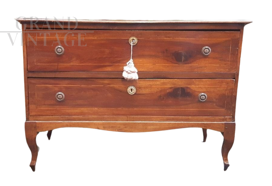 Antique Louis XV small chest of drawers with two drawers        