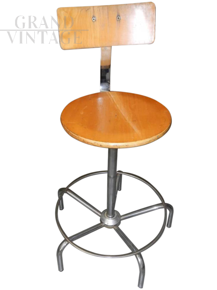 Office stool with backrest, 1980s