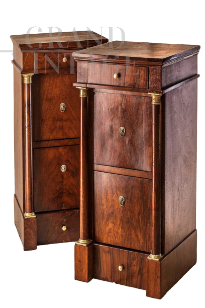 Pair of Empire cabinets with bronzes