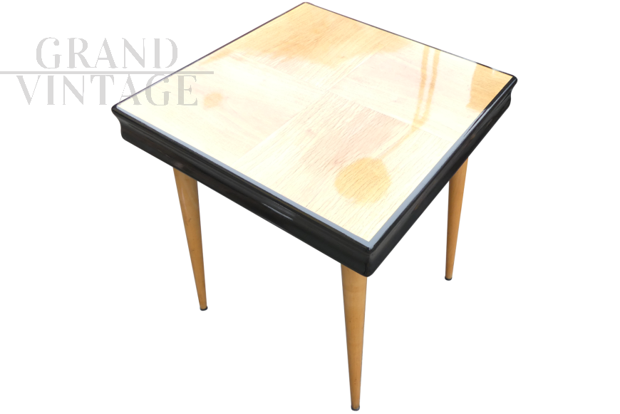 Vintage 50's coffee table with square top