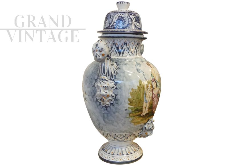 Antique hand painted vase by Turi d'Albissola