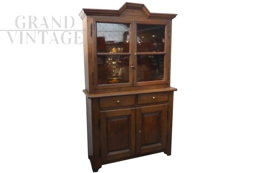 Two-body antique cupboard from the 19th century