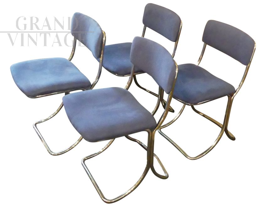 4 GIOTTO STOPPINO CHAIRS, 1970s