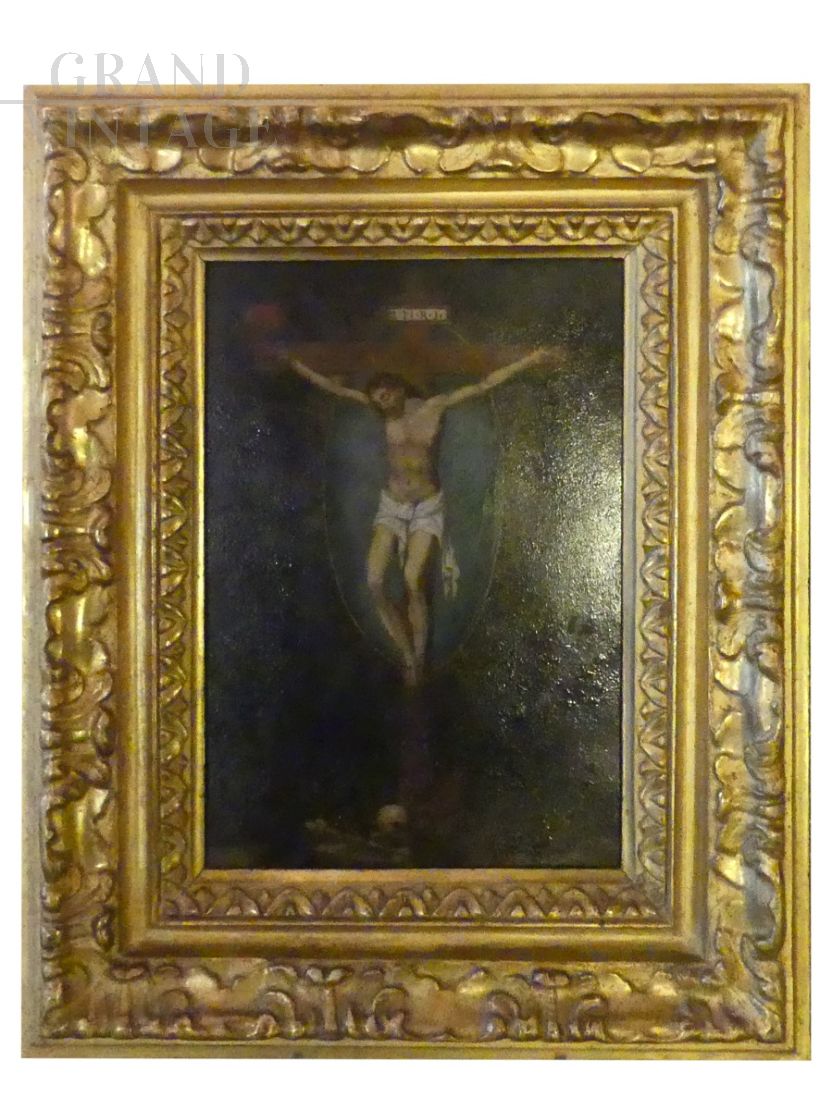 CRUCIFIXION PAINTING, FIRST 1800s, ITALY