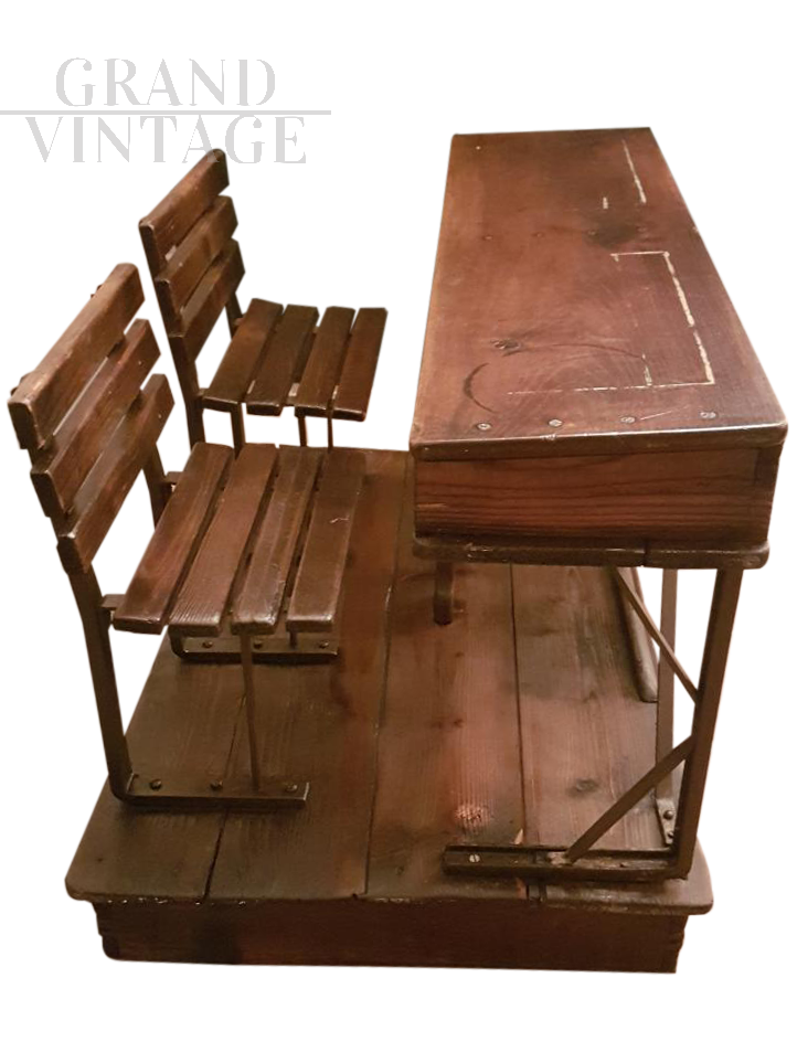 Early 1900s school desk in wood