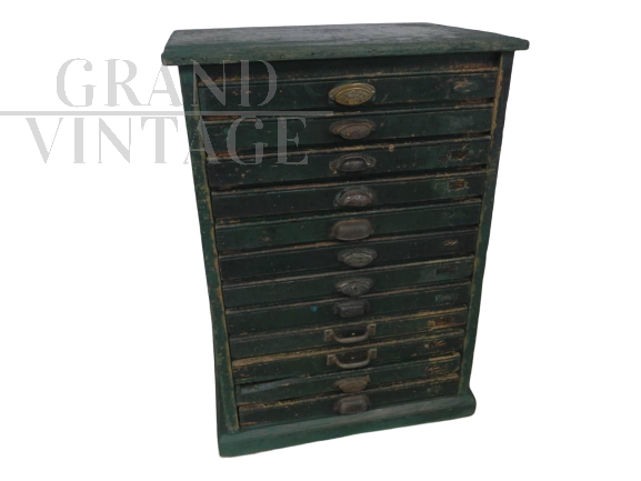 50s typography drawer unit