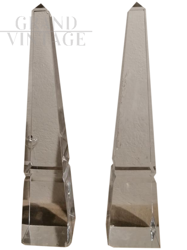 Two crystal obelisks, late 1800s / early 1900s