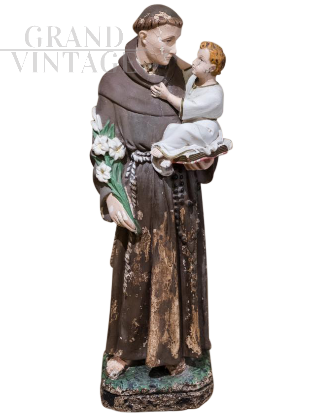 Saint Francis with child, sacred art, early 1900s