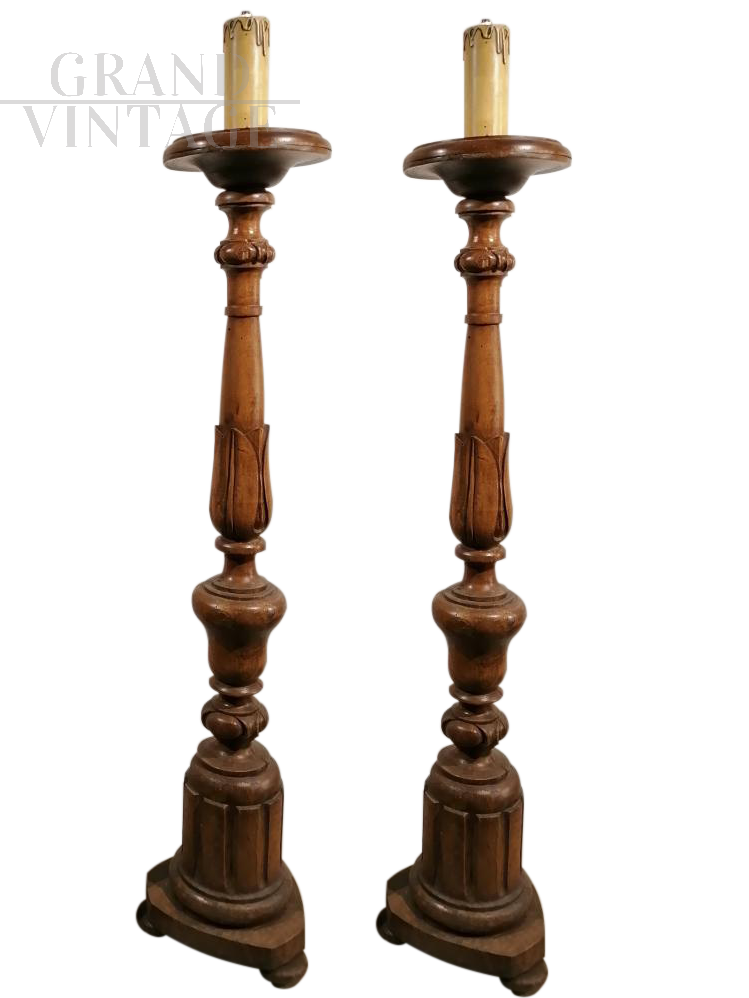 Pair of late 18th century candlesticks