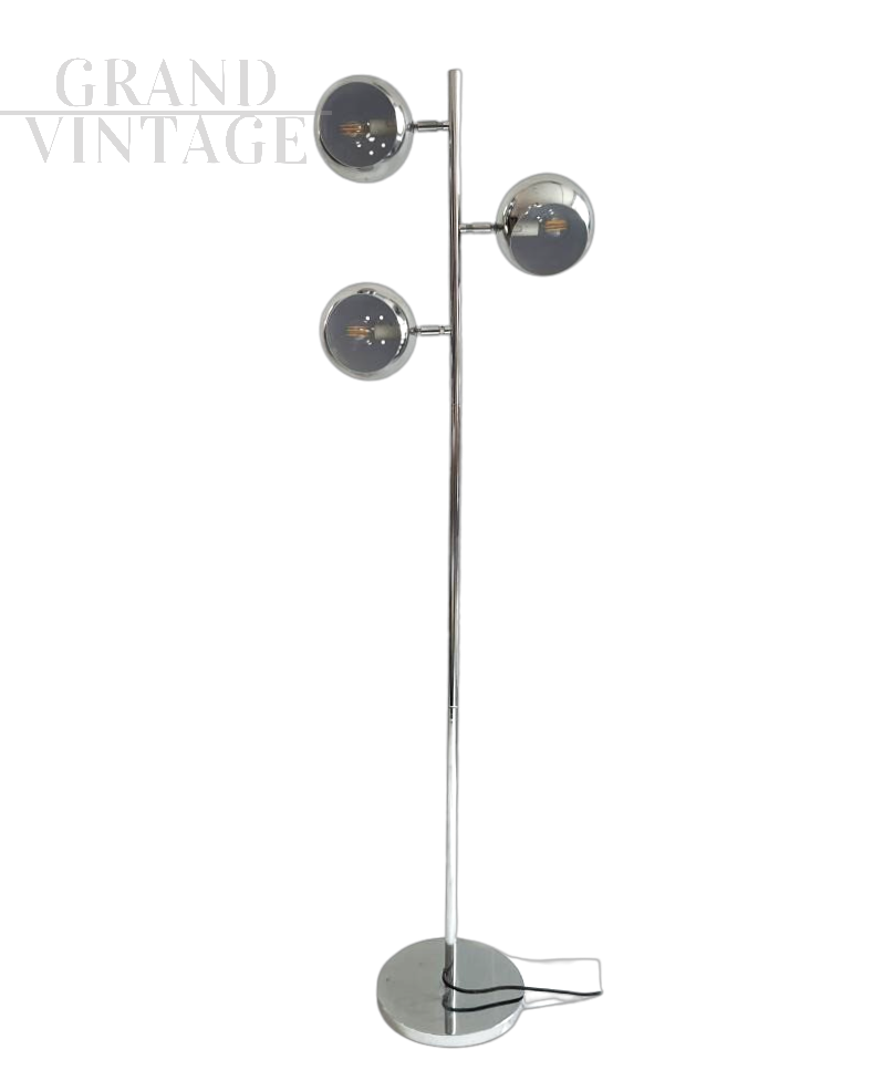 Modern design Reggiani style floor lamp in steel, Italy 1970s