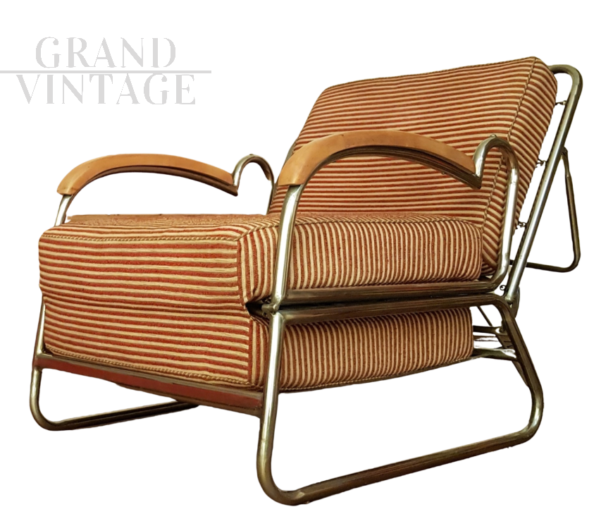 Armchair - chaise longue design by François Caruelle, 1950s     