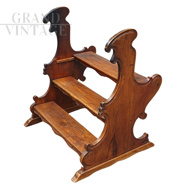 Antique 19th century walnut stepladder