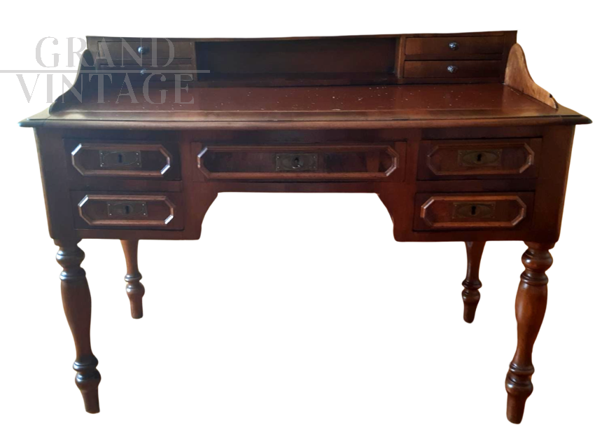 Antique late 19th century ladies' desk with drawers on the top