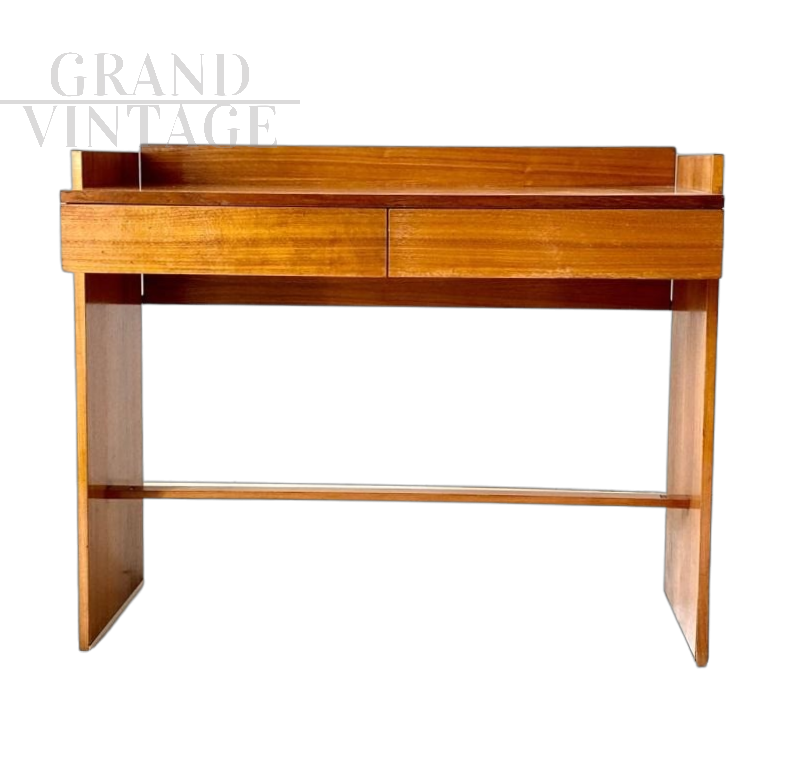 MIM Roma design console desk in solid rosewood, Italy 1970s