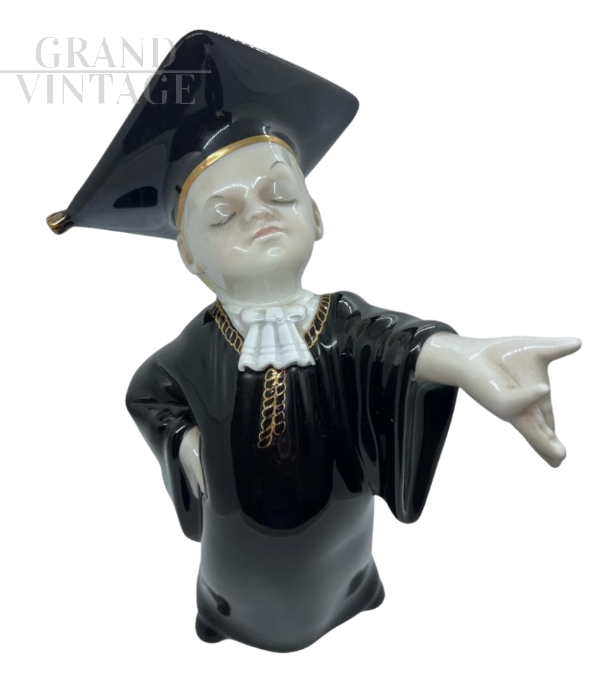 Lenci ceramic little lawyer sculpture