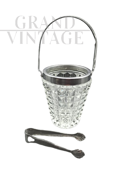 Vintage 60s ice bucket in rostrated crystal