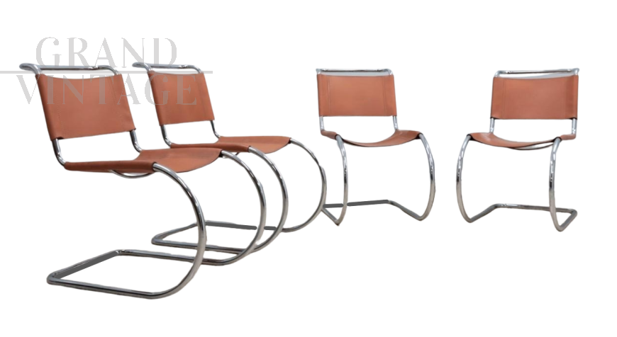 MR10 cantilever chairs by Ludwig Mies Van der Rohe, 1980s