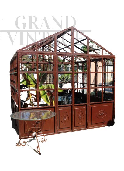 Antique style greenhouse 3x3 meters in wrought iron with glass