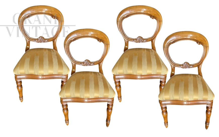 Set of 4 antique English Victorian chairs