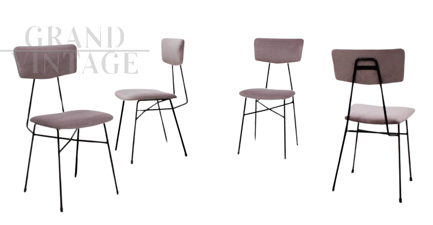 Set of 4 chairs in BBPR style, Italian mid-century design from the 1950s  