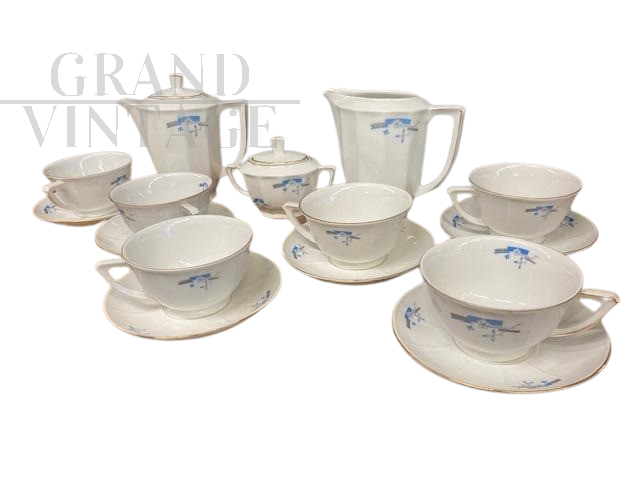 Art Déco tea service by Richard Ginori in porcelain, Florence 1939