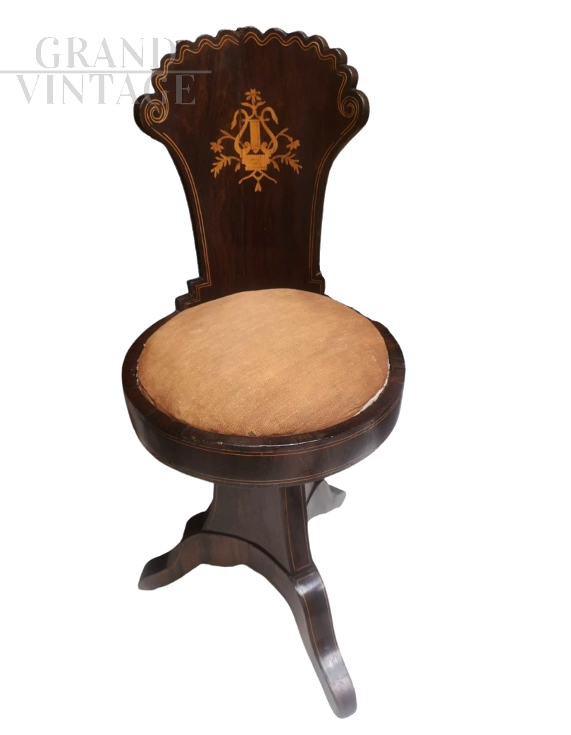 Antique stool for harp player