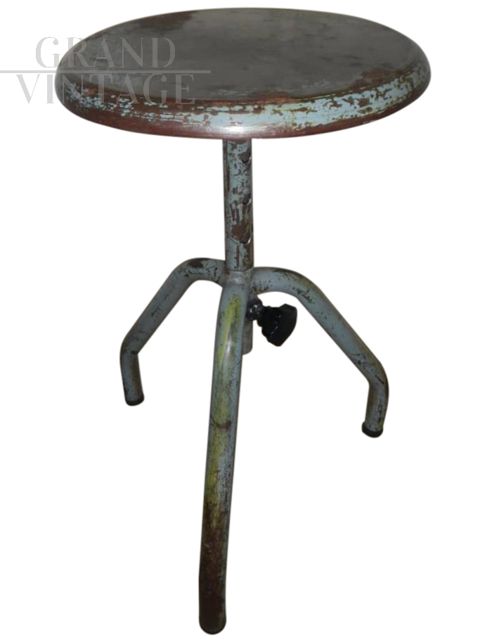 Industrial metal stool from the 1980s