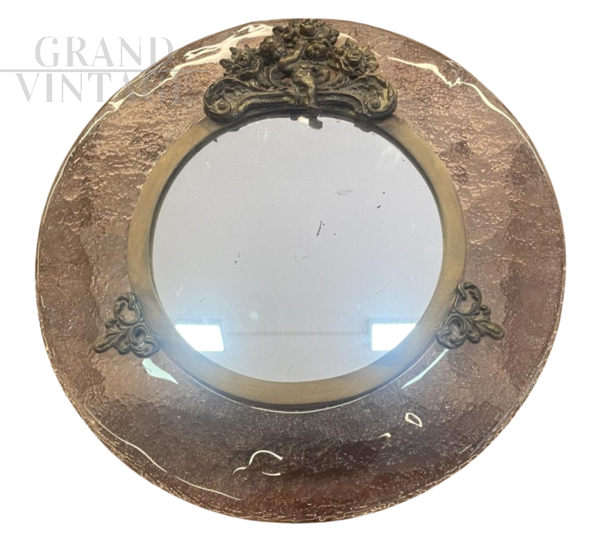 Table mirror with Murano glass frame