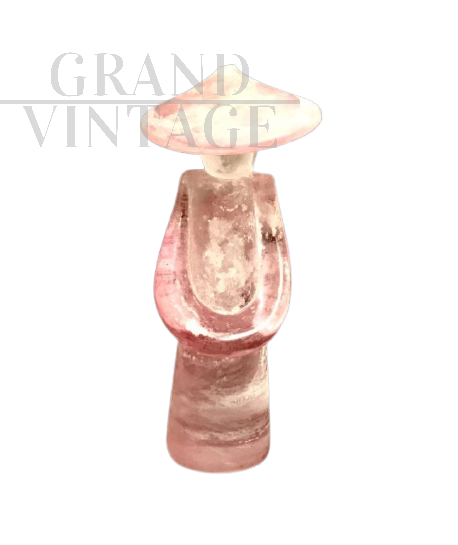 Oriental statuette in pink Murano glass, Seguso company from the 1960s