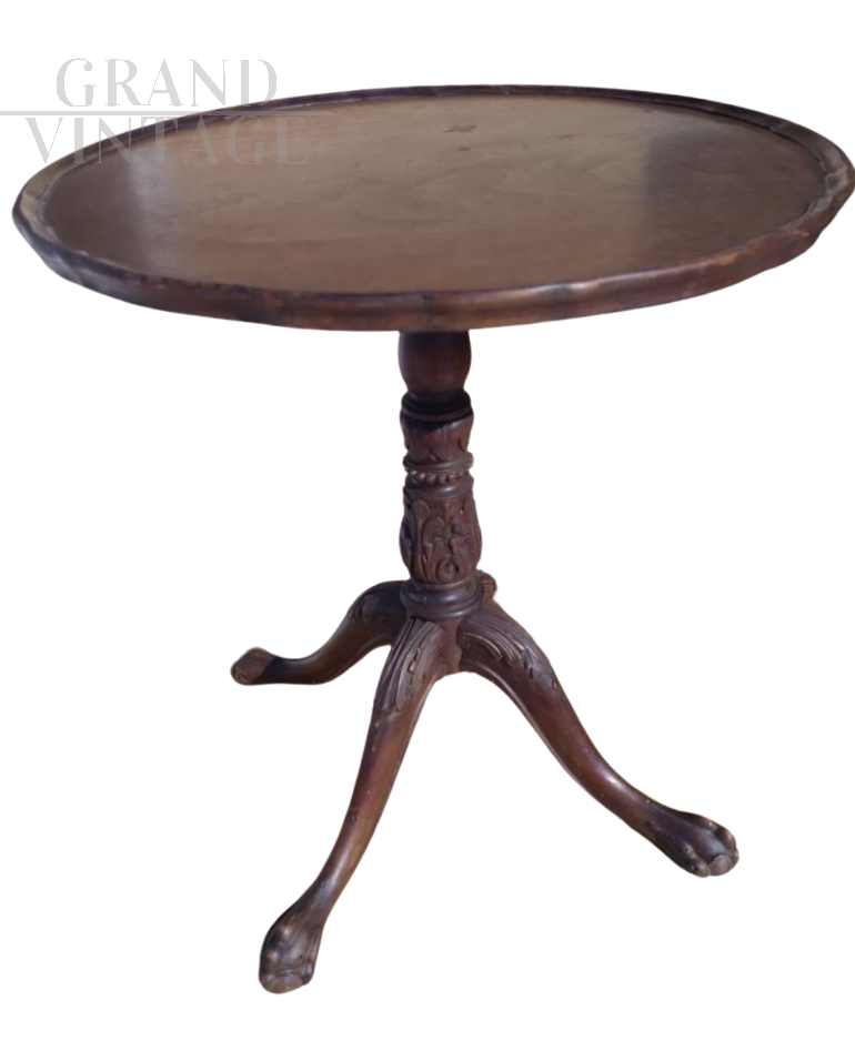 Antique smoking table with tray top, 19th century