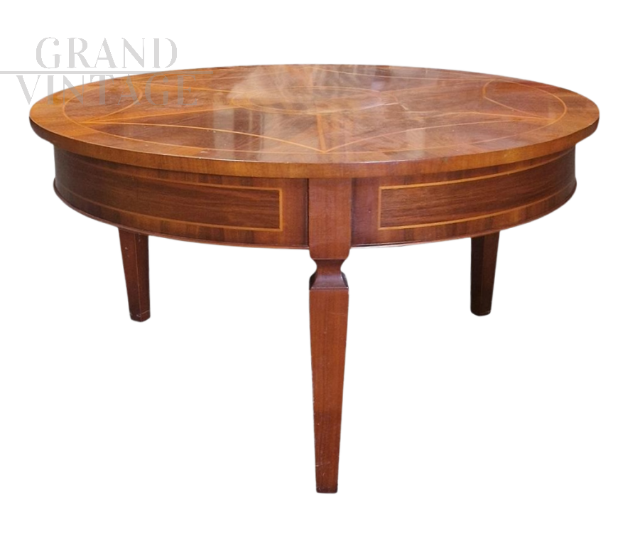 Antique Louis XVI style round coffee table